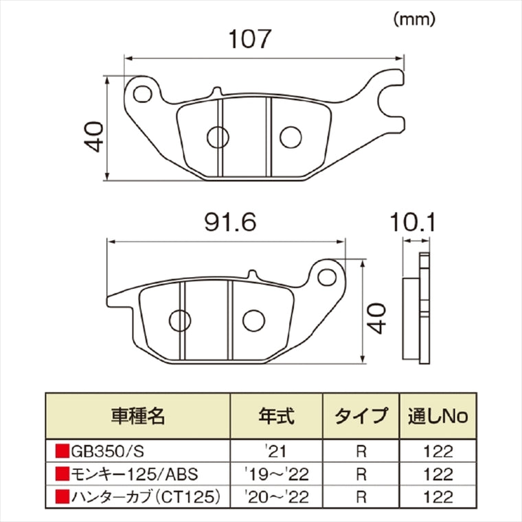 【デイトナ】DAYTONA アカPAD （R CT125／モンキー125 67579(旧31135)