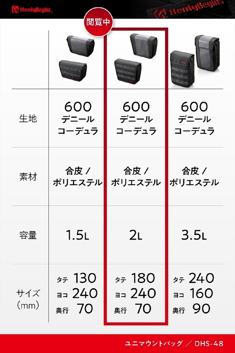 【デイトナ】HB DHS-48 マウントバッグ トラペL 46180