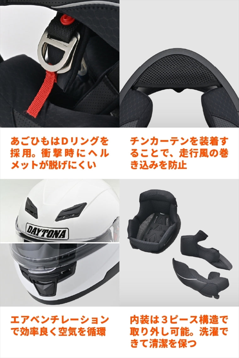デイトナ｜DN001RSフルフェイスヘルメットWH/M｜46449