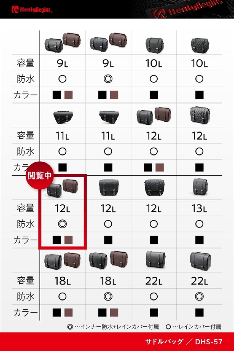 デイトナ｜HB DHS57 WPサドルバッグBR 12｜48400