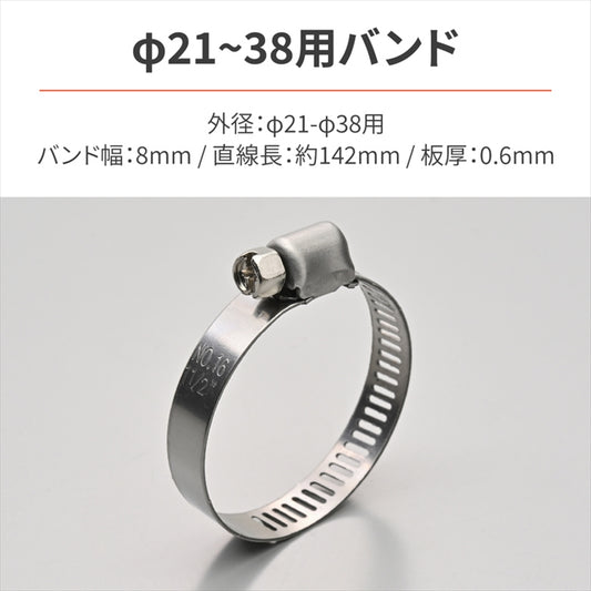 デイトナ｜SUSホースバンド21-38MM 5PCS｜37219