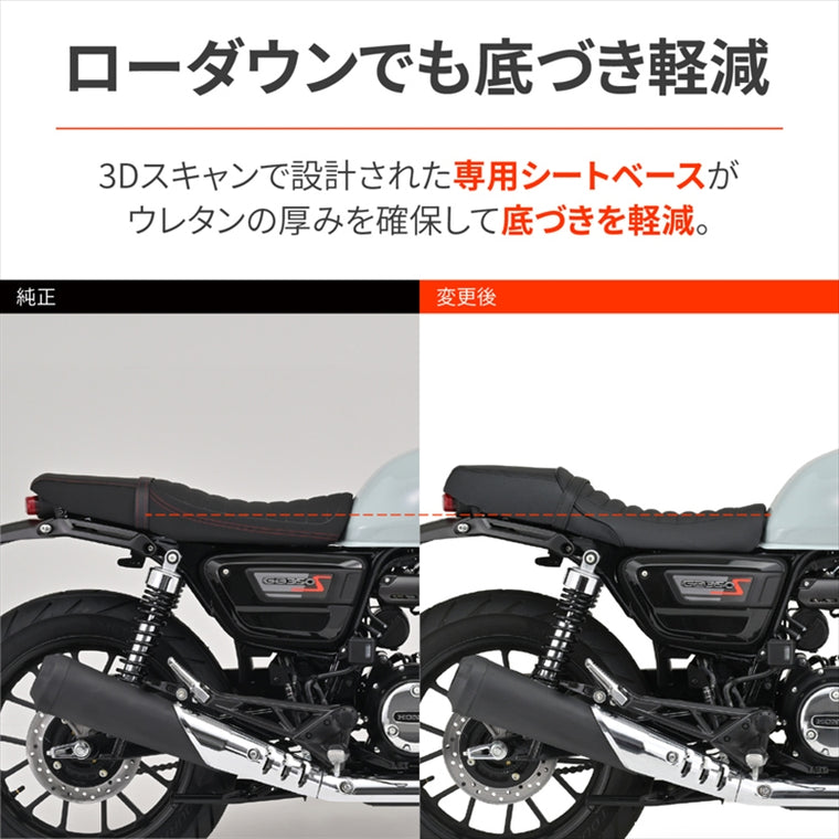 DAYTONA(デイトナ)｜カスタムシートCAFE BKロール GB350S 21-25[2BL-NC59/8BL-NC59]｜63917