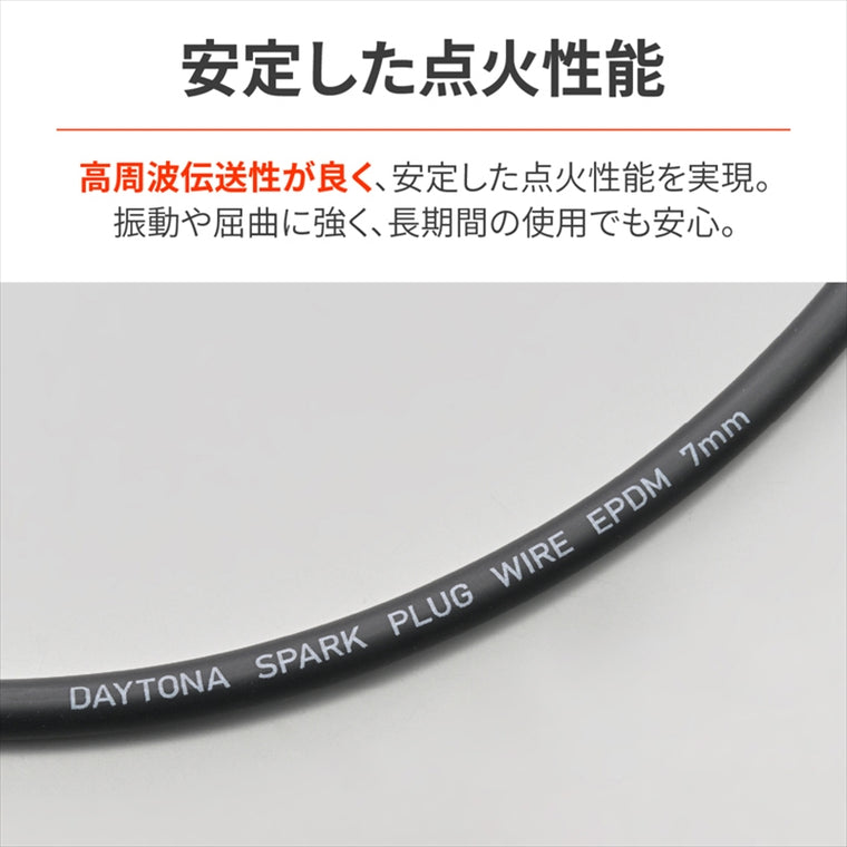 DAYTONA(デイトナ)｜ハンヨウプラグコード BLK 7MM-2M｜63929