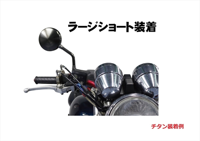 【ポッシュフェイス】マシンドZ2タイプミラーラージボディ (左右共通) ブラッククローム 10mm(正ネジ) ショートステー 032580-66