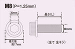 POSH FAITH(ポッシュフェイス)｜フランジキャップボルト ステンレス/ブラック 2本入 M8X15mm P-1.25 ｜910815-K2
