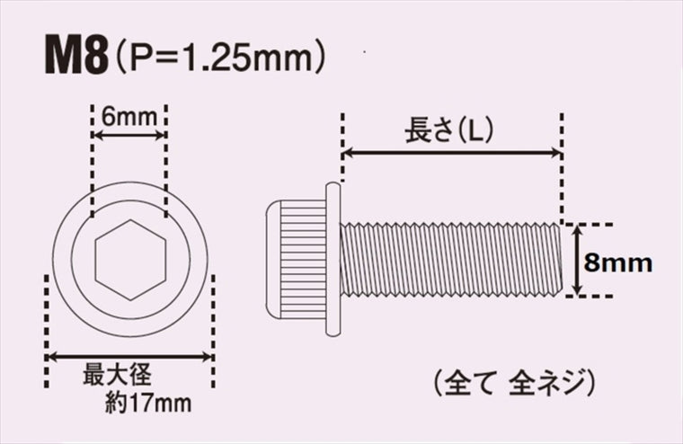 POSH FAITH(ポッシュフェイス)｜フランジキャップボルト ステンレス/ブラック 2本入 M8X20mm P-1.25 ｜910820-K2