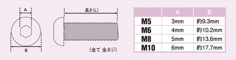 POSH FAITH(ポッシュフェイス)｜ボタンキャップボルト ステンレス/ブラック 1本入 M10X25mm P-1.25 ｜911025-B3