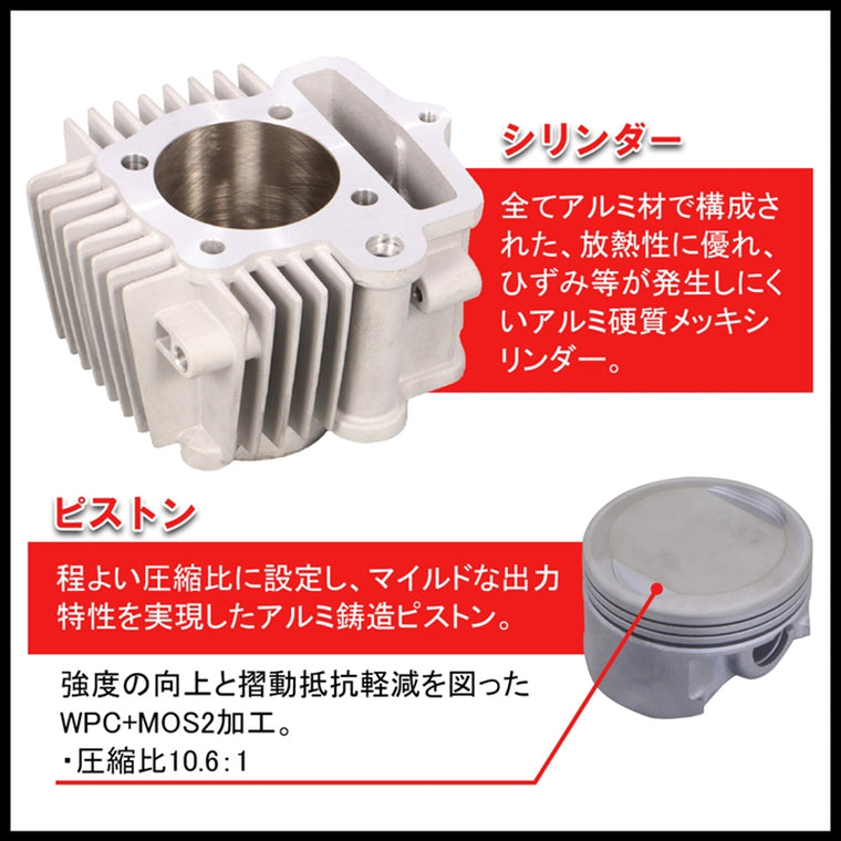 キタコ｜ボアUP(メッキ)NEWSTD124 モンキーC｜215-1083117