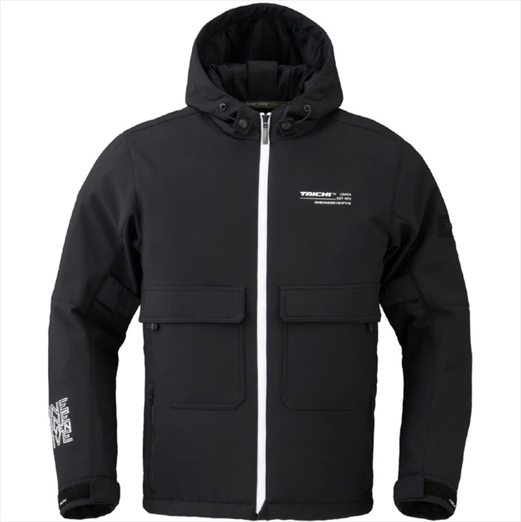 【アールエスタイチ】RSタイチ ソフトシェル フーディ BLK／WHT ＃L RSJ732BK51L