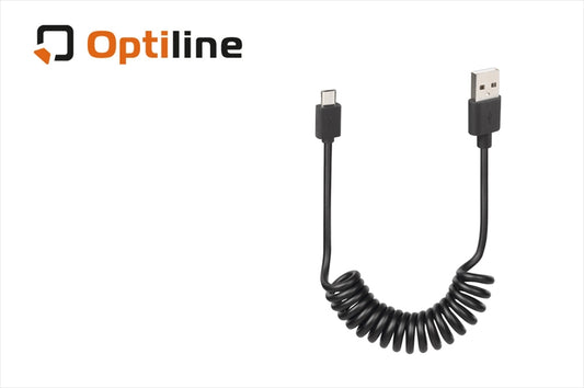 Optiline(オプティライン)｜LAMPA スプリングケーブル USB-マイクロUSB 100cm｜38700