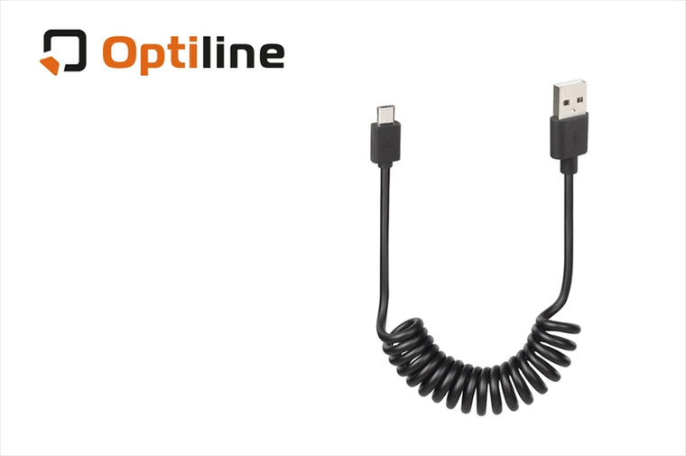 Optiline(オプティライン)｜LAMPA スプリングケーブル USB-マイクロUSB 100cm｜38700