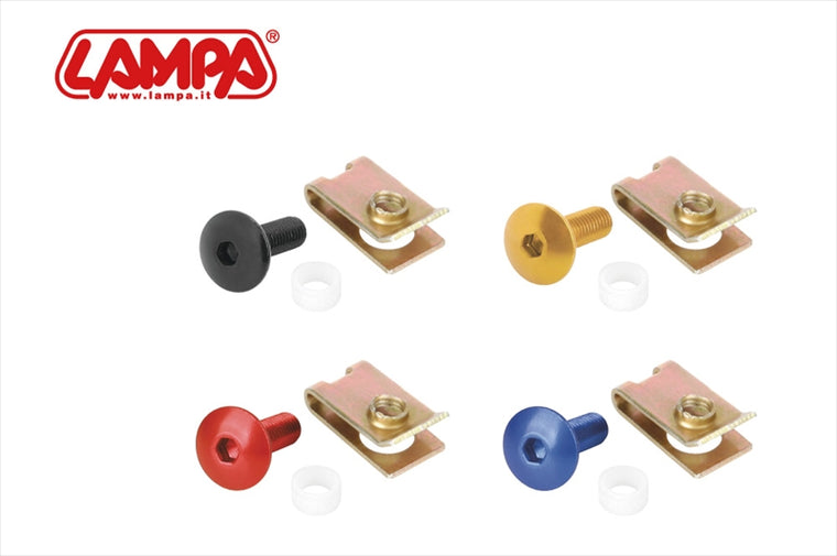 LAMPA(ランパ)｜LAMPA アルミボルトキット M5汎用 クリップナット レッド｜91658