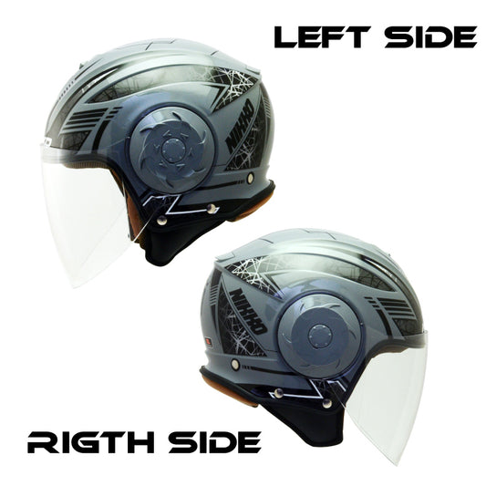 【はとやの新商品】NIKKOHELMET　N-554　GRAPHIC　ジェットヘルメット　　[バイザー　通勤　通学　　カッコいい　オシャレ 安い]