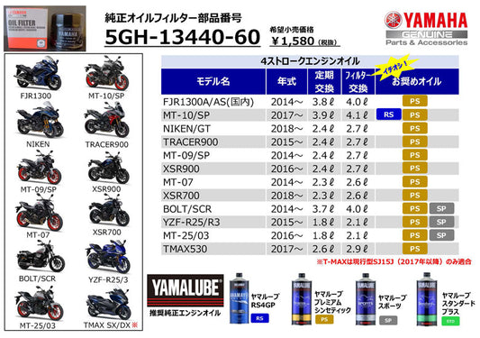 【ヤマハ】ヤマハ純正オイルフィルター5GH-13440-71【5GH-13440-71】