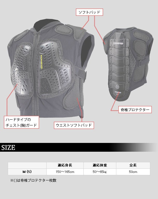 KOMINE(コミネ) CEボディプロテクションインナーベスト  ブラック レディース　Ladies SK-696 (04-696)