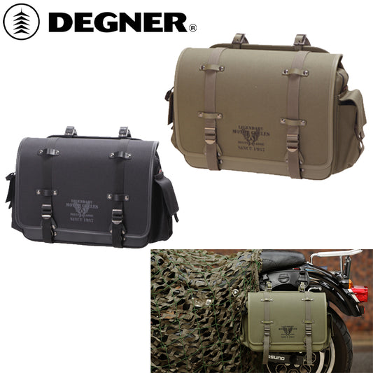 【DEGNER】デグナー ナイロンサドルバッグ カーキ/ブラック 12L 取寄品