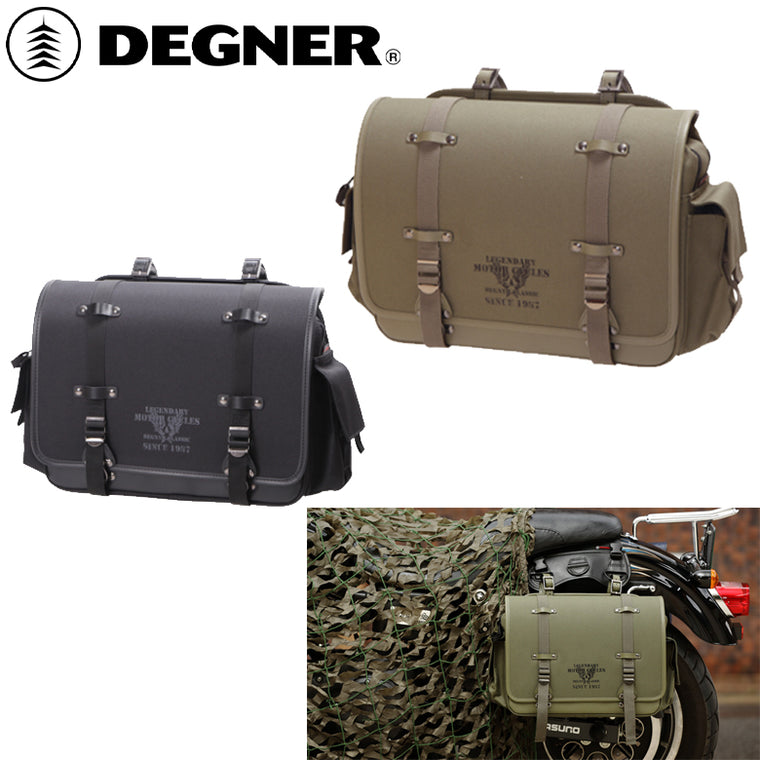 【DEGNER】デグナー ナイロンサドルバッグ カーキ/ブラック 12L 取寄品