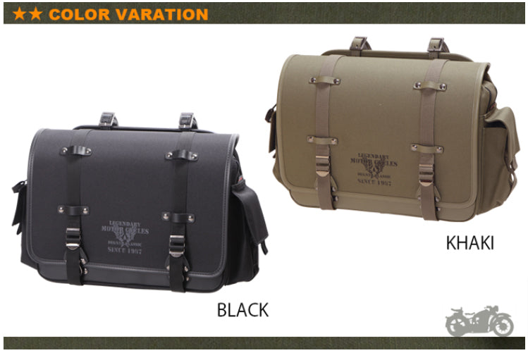 【DEGNER】デグナー ナイロンサドルバッグ カーキ/ブラック 12L 取寄品