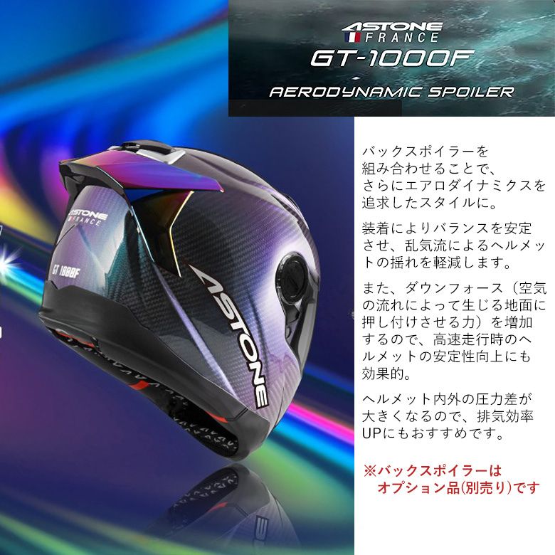 ASTONE カーボンフルフェイスヘルメット イリジウムカラー GT-1000F IRIDIUM
