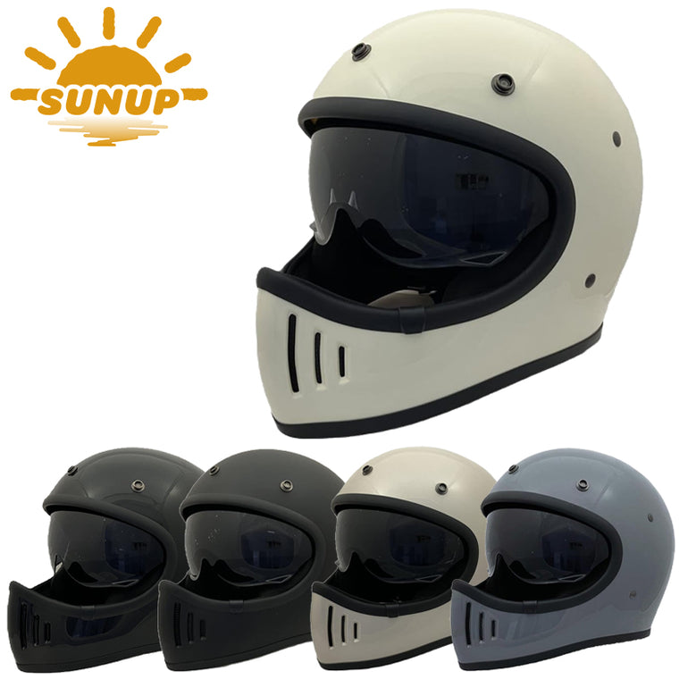 【送料無料】SUNUP(サンアップ) PILOT SM-001 バイク用 フルフェイスヘルメット ネオレトロ ヴィンテージ インナーバイザー付き