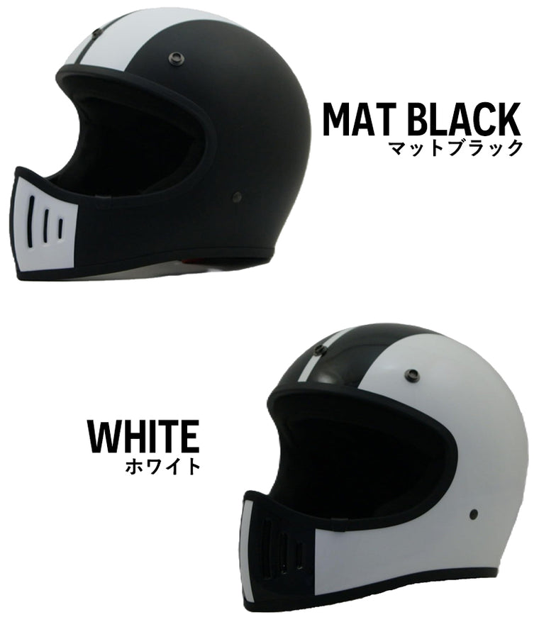 【送料無料】SUNUP(サンアップ) COBRA SM-002 バイク用 フルフェイスヘルメット ネオレトロ ストライプ ヴィンテージ インナーバイザー付き