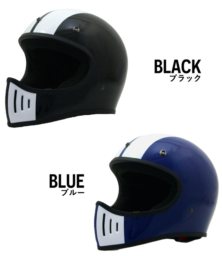 【送料無料】SUNUP(サンアップ) COBRA SM-002 バイク用 フルフェイスヘルメット ネオレトロ ストライプ ヴィンテージ インナーバイザー付き