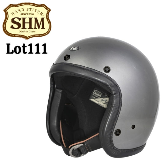 バイクヘルメット DIN MARKET ディンマーケット ジェットヘルメット SHM HAND STITCH Lot 111   ビンテージ S/M/L 日本製 SG基準 シルバー 取寄品