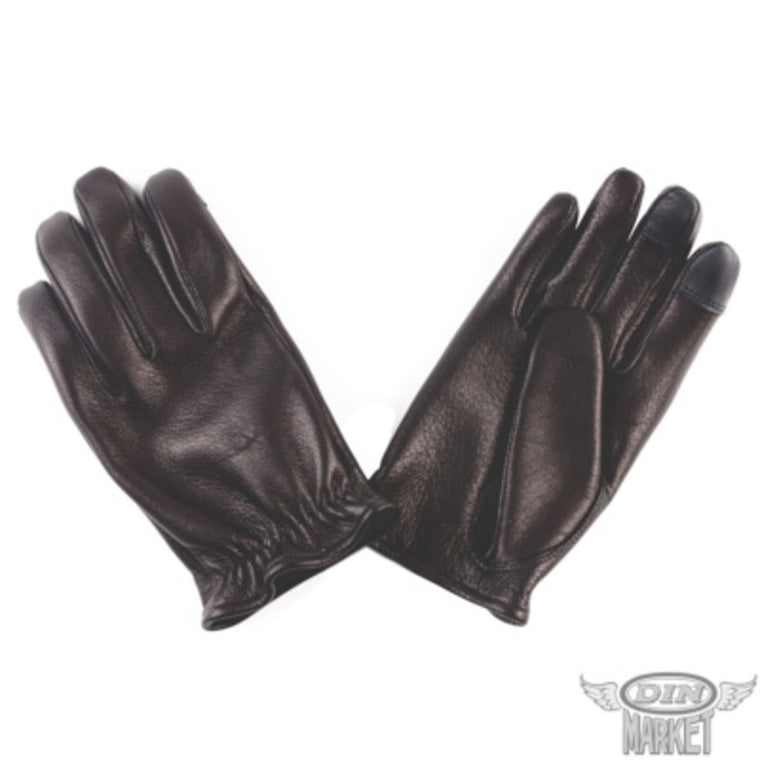 ディアスキングローブ DIN MARKET ディンマーケット DEER SKIN GLOVE ショートリスト GMG-07 鹿革 シンプル 街着 スマホ対応 ショートリスト 男女兼用 ブラック