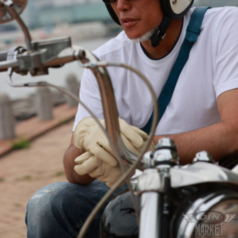 ディアスキングローブ DIN MARKET ディンマーケット DEER SKIN GLOVE レギュラー GMG-08 鹿革 シンプル 街着 スマホ対応 レギュラーリスト 男女兼用 ブラック