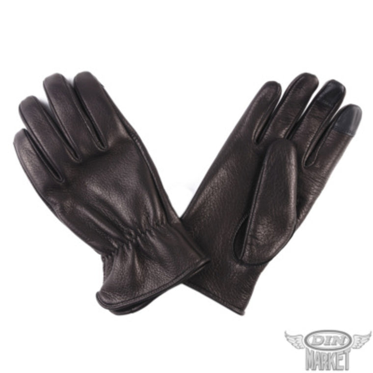 ディアスキングローブ DIN MARKET ディンマーケット DEER SKIN GLOVE レギュラー GMG-08 鹿革 シンプル 街着 スマホ対応 レギュラーリスト 男女兼用 ブラック