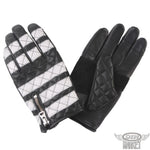 牛革グローブ DIN MARKET ディンマーケット COW HIDE GLOVE GMG-09 牛革 ダイヤステッチ 上品 スマホ対応 日本製 男女兼用 ブラック＆ホワイト