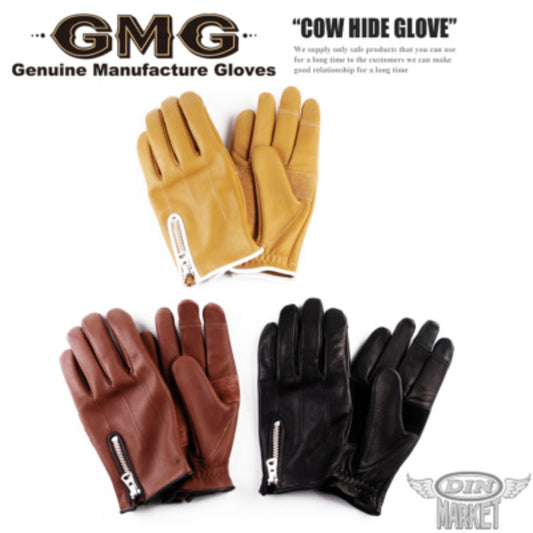 牛革グローブ DIN MARKET ディンマーケット COW HIDE GLOVE GMG-10 牛革 クラシック ヴィンテージ やわらかい スマホ対応 男女兼用 ブラック