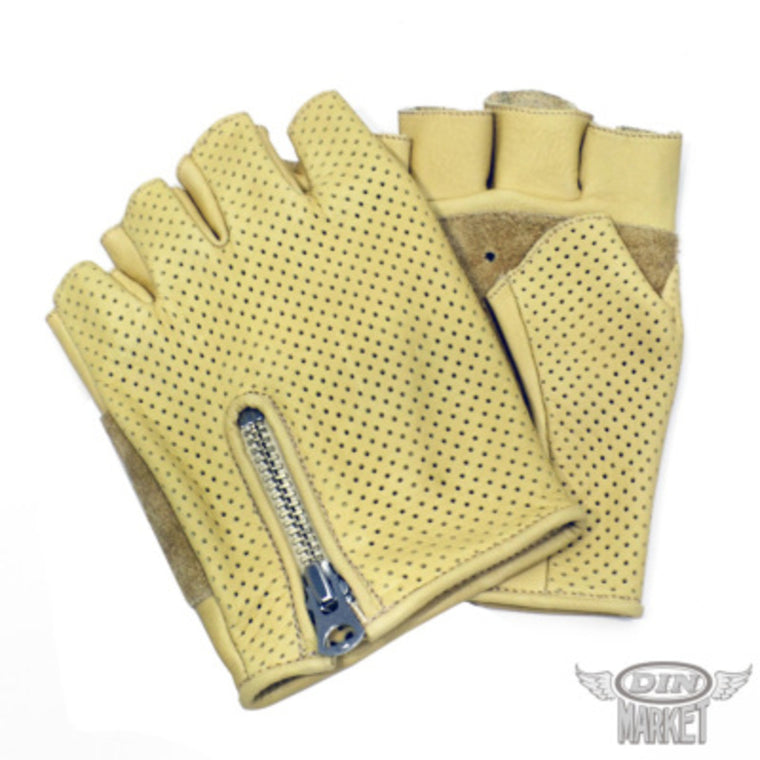 メッシュグローブ DIN MARKET ディンマーケット MESH GLOVE フィンガーレス GMG-12 メッシュ フィンガーレス パンチング 牛革 ヴィンテージ 男女兼用 ブラック