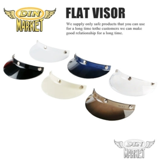 バイク用品 DIN MARKET ディンマーケット フラットバイザー FLAT VISOR ヘルメット オプション品 アクセサリー 汎用品 3点留め