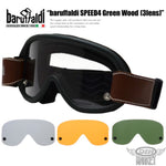 バイク用品 DIN MARKET ディンマーケット オートバイ用ゴーグル baruffaldi SPEED4 Green Wood(3レンズ) ヘルメット メガネ
