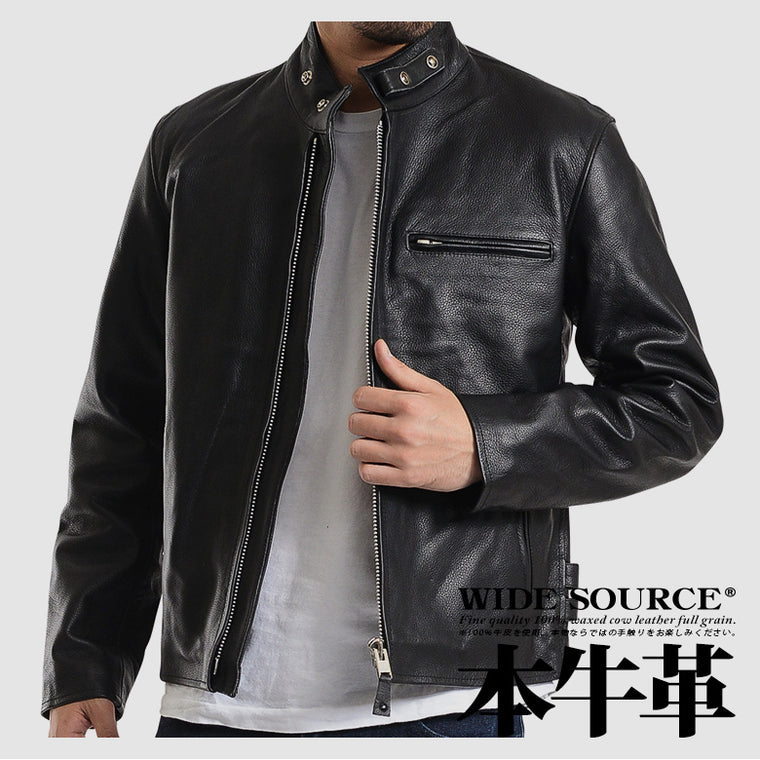 本牛革（COW）USAタイプ シングルライダース【WS-4732】WIDE SOURCE (ワイドソース)ライダースジャケット