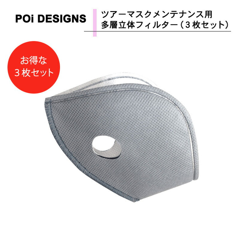 PoiDESIGNS（ピーオーアイデザイン） ツアーマスクメンテナンス用 多層立体フィルター（3枚セット） MKOF01