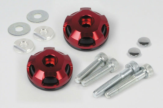 スペシャルパーツタケガワ｜SP武川 2ピースバーエンド （BLK／RED） PCX／GROM／CROSS CUB等｜06-01-0390