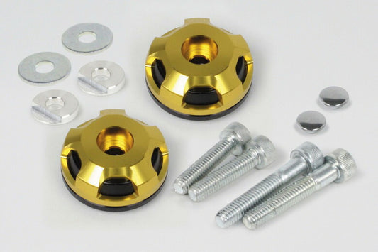 スペシャルパーツタケガワ｜SP武川 2ピースバーエンド （BLK／GLD） PCX／GROM／CROSS CUB等｜06-01-0391