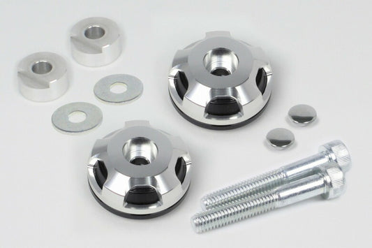 スペシャルパーツタケガワ｜SP武川 2ピースバーエンド（ブラック／シルバー） スーパーカブ50／110（AA04・09／JA07・10・44）｜06-01-0412