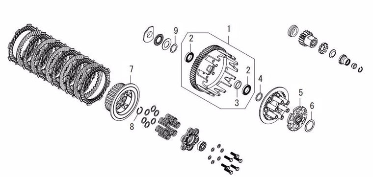 スペシャルパーツタケガワ｜SP武川 クラッチ変換キット （スペシャルクラッチTYPE-Rスリッパー用）｜02-01-0134