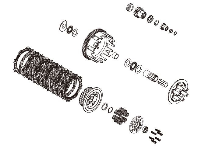 スペシャルパーツタケガワ｜SP武川 スペシャルクラッチインナーキットTYPE-R モンキー／モンキー（FI）・ゴリラ （ノーマルメインシャフト用）｜02-01-0806