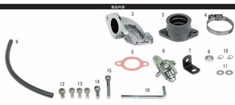 スペシャルパーツタケガワ｜SP武川 マニホールドセット （ミクニVM26） DAX50／70 （R-Stage専用）｜03-02-0004