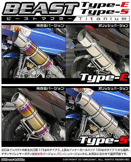 ウイルズウィン WirusWin ビーストマフラー タイプS 焼色 FORZA(MF08) カタログ品番：P011-7936 メーカー品番：222-11-10