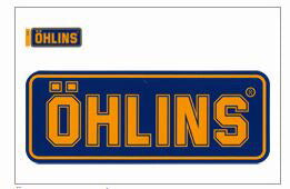 OHLINS｜オーリンズ ロゴステッカー NVY／YELモジ 230X600｜0194-06