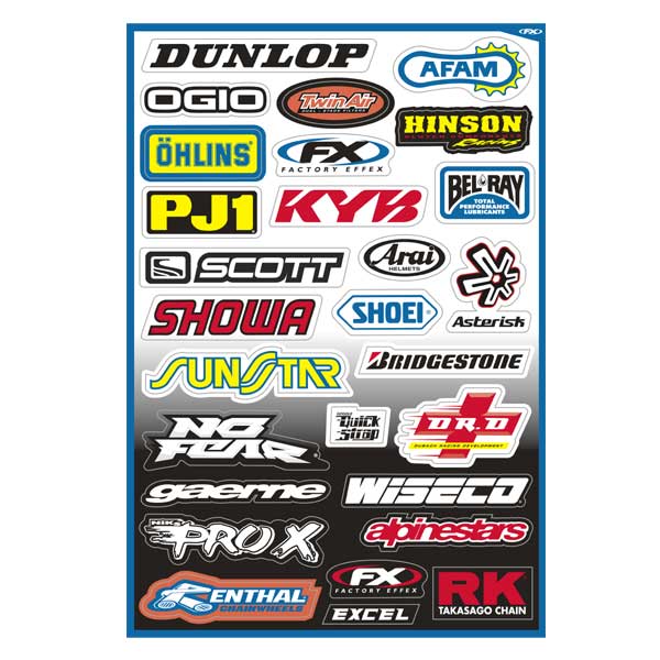 ファクトリーエフェックス ファクトリーFX ステッカーキット スポンサーA KIT カタログ品番：P020-3633 メーカー品番：FX10-68000