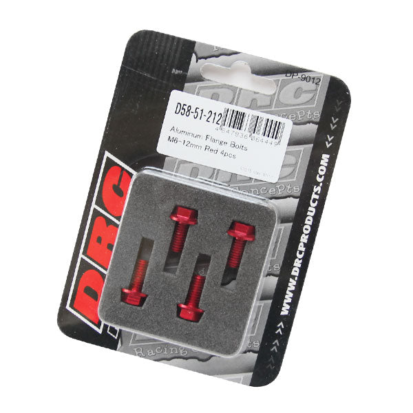 DRC フランジボルト アルミ／RED 4pcs M6X12mm 《ディーアールシー D58-51-212》◇Cr◇プロト品番P018-9269メーカー品番D58-51-212