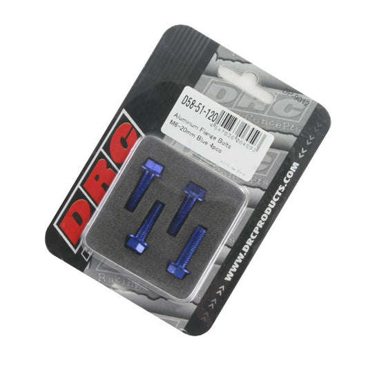 DRC フランジボルト アルミ／BLU 4pcs M6X20mm 《ディーアールシー D58-51-120》◇Cr◇プロト品番P018-9266メーカー品番D58-51-120
