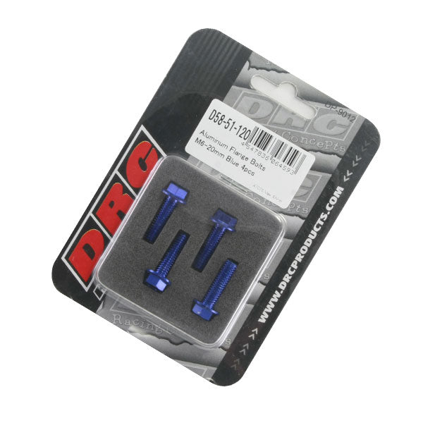 DRC フランジボルト アルミ／BLU 4pcs M6X20mm 《ディーアールシー D58-51-120》◇Cr◇プロト品番P018-9266メーカー品番D58-51-120