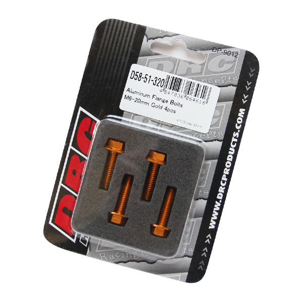 DRC フランジボルト アルミ／GLD 4pcs M6X20mm 《ディーアールシー D58-51-320》◇Cr◇プロト品番P001-2358メーカー品番D58-51-320